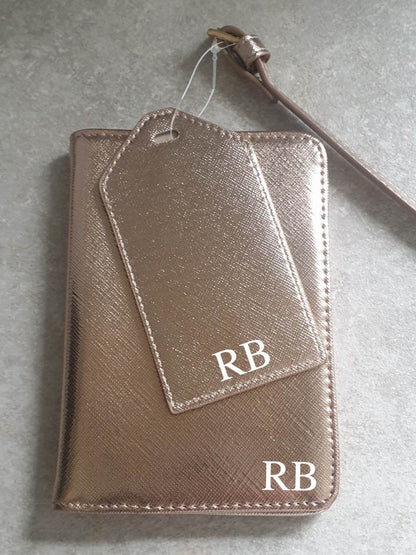 Personalised Initial Passport Cover And Luggage Tag Set | Passport Holder | Travel Gift | Holiday | Monogram | Custom | Ireland | Irish