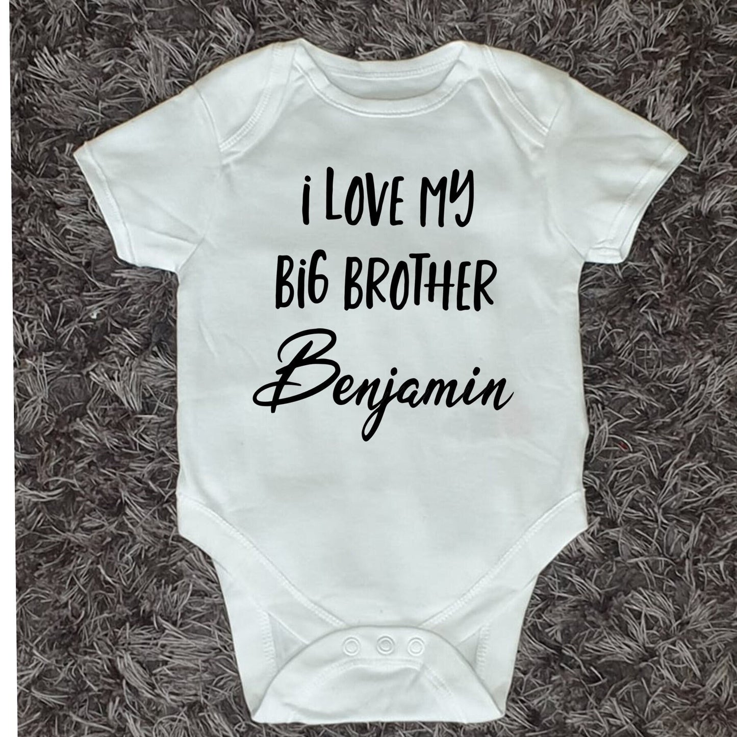 I Love My Big Brother Baby Vest | Pregnancy Announcement | Personalised Sibling Gift | Bodysuit | Any Text | Ireland | Irish