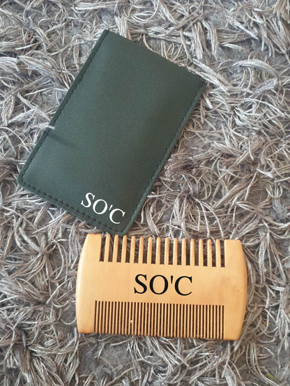 Personalised Mens Beard Comb, Male Grooming Set, Fathers Day Gift, Custom Gift For Dad, Daddy, Grandad, Wooden Comb, Ireland, Irish