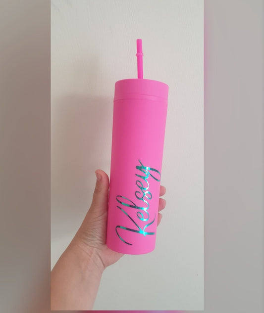 Personalised Skinny Tumbler, 16oz Straw Cup With Lid, Teacher Gift, Reusable Cup, Hen Party Prop, Gift for Friend, , Ireland, Irish