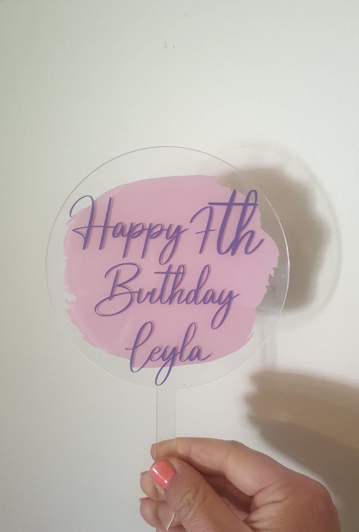 Birthday Cake Topper, Acrylic Cake Topper, Plastic Round Cake Topper, Baby Shower Prop, Cake Topper With Age, Spanish, Ireland, Irish