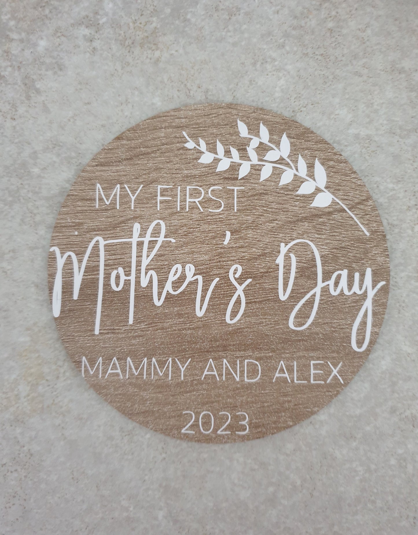 My First Mothers Day Disc | Babies First MothersDay | Wooden Milestone Disc | Baby Photo Prop | Custom Keepsake | Mum Gift | Ireland | Irish