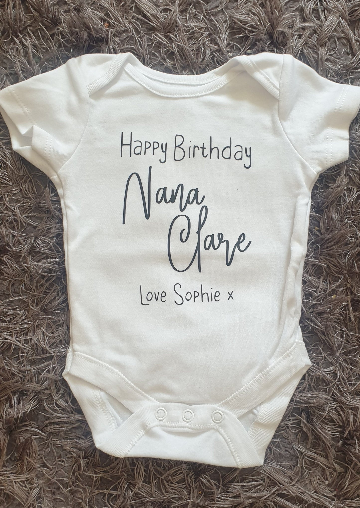Happy Birthday Grandad Baby Vest | First Birthday As My Grandad Gift | Personalised Bodysuit | Any Text | Baby Boy | Baby Girl | Ireland