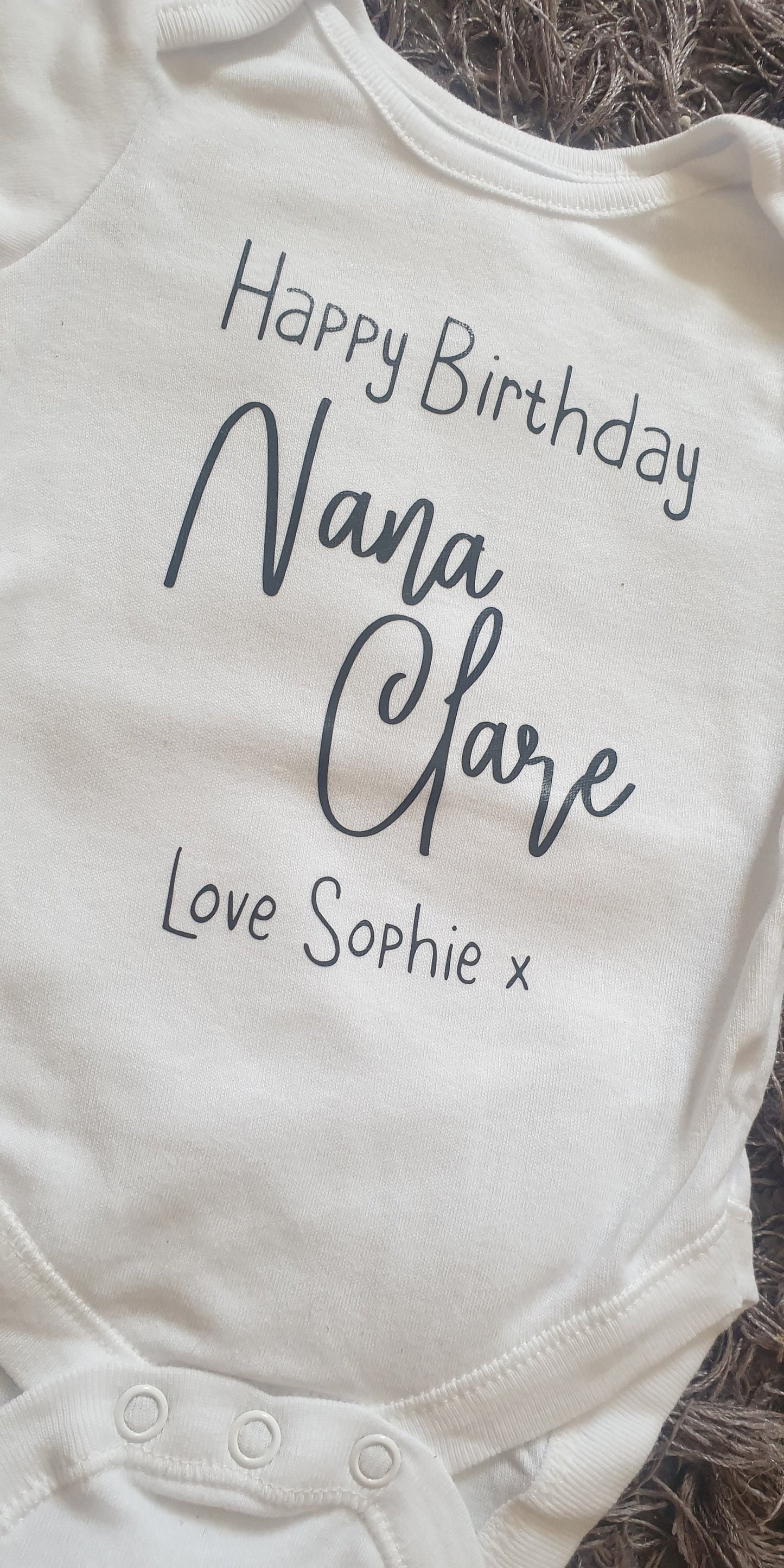 Happy Birthday Grandad Baby Vest | First Birthday As My Grandad Gift | Personalised Bodysuit | Any Text | Baby Boy | Baby Girl | Ireland