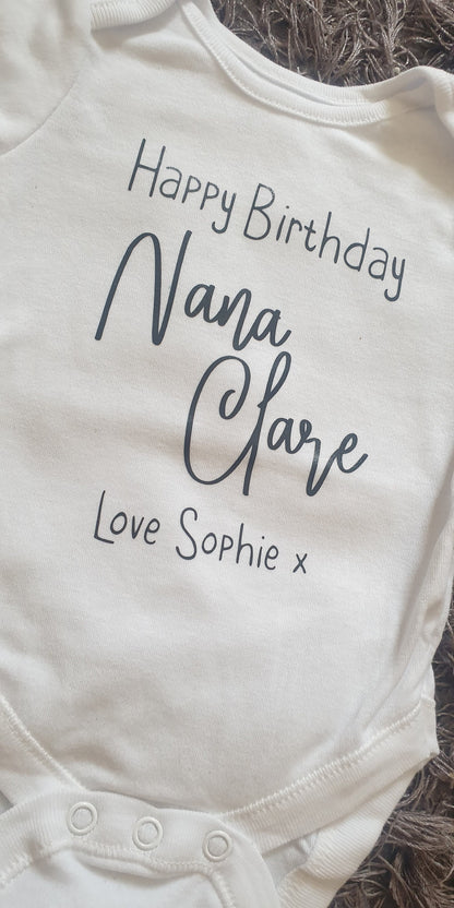 Happy Birthday Grandad Baby Vest | First Birthday As My Grandad Gift | Personalised Bodysuit | Any Text | Baby Boy | Baby Girl | Ireland