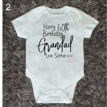 Happy Birthday Grandad Baby Vest | First Birthday As My Grandad Gift | Personalised Bodysuit | Any Text | Baby Boy | Baby Girl | Ireland