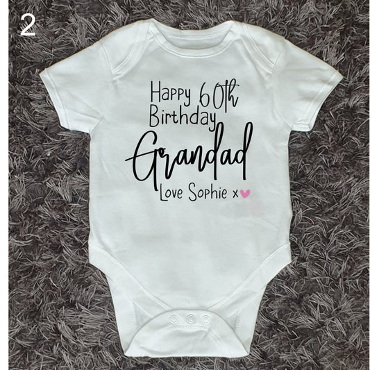 Happy Birthday Grandad Baby Vest | First Birthday As My Grandad Gift | Personalised Bodysuit | Any Text | Baby Boy | Baby Girl | Ireland