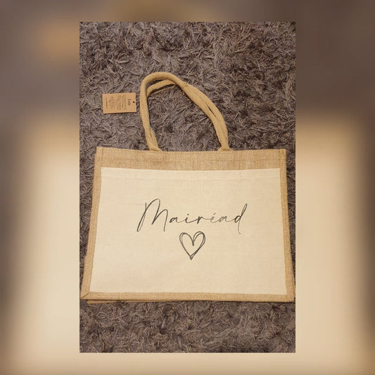 Personalised Tote Bag, Jute Bag With Name, Pocket Bag, Teacher Bag, Beach Bag, Hen Party Bag, Gift for Bridesmaid, Custom, Ireland, Irish