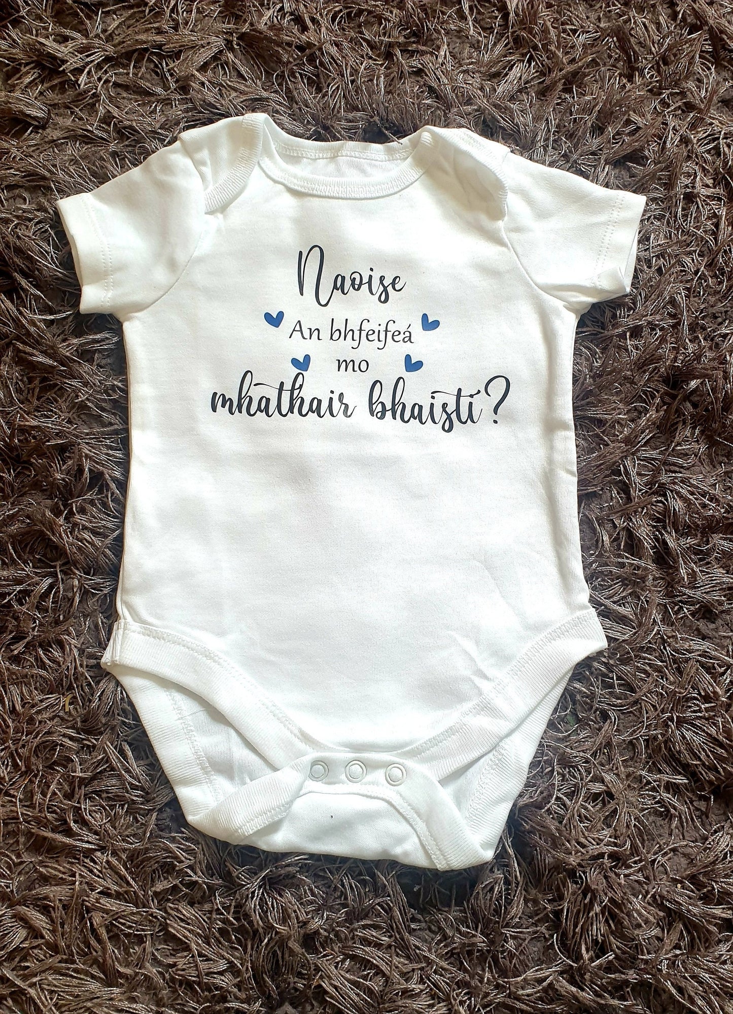 Will You Be My Godmother Baby Vest As Gaelige