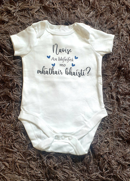 Will You Be My Godmother Baby Vest As Gaelige