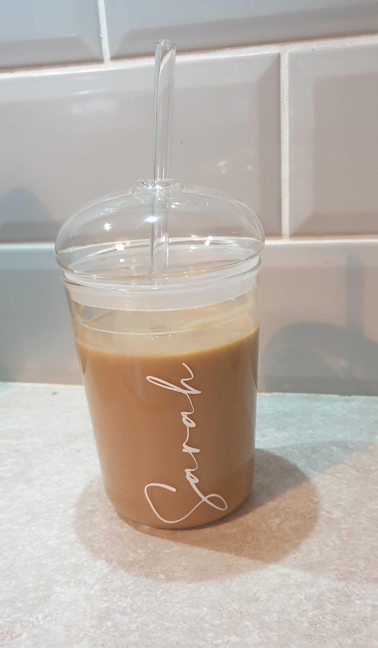 Dome Glass Tumbler, Teacher Gift, Iced Coffee Cup With Lid And Straw, Glass Cup, Summer Cocktails, Reusable, Dome Lid? Ireland, Irish