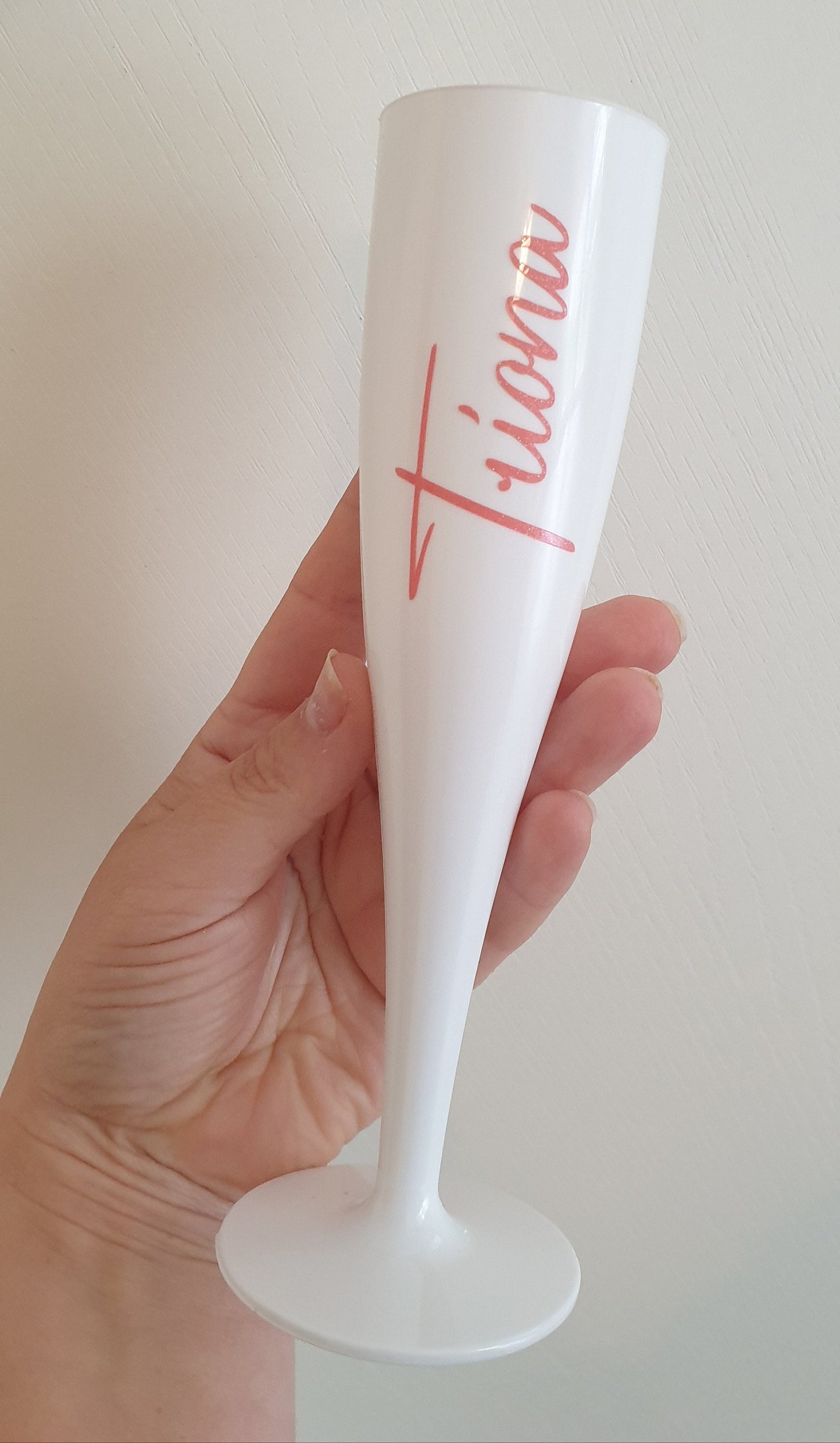 Personalised Plastic Champagne Flute, Hen Party, Bridal Party, Bridesmaid Gift, Wedding, Birthday, Pink Flute, White Flute, Ireland, Irish