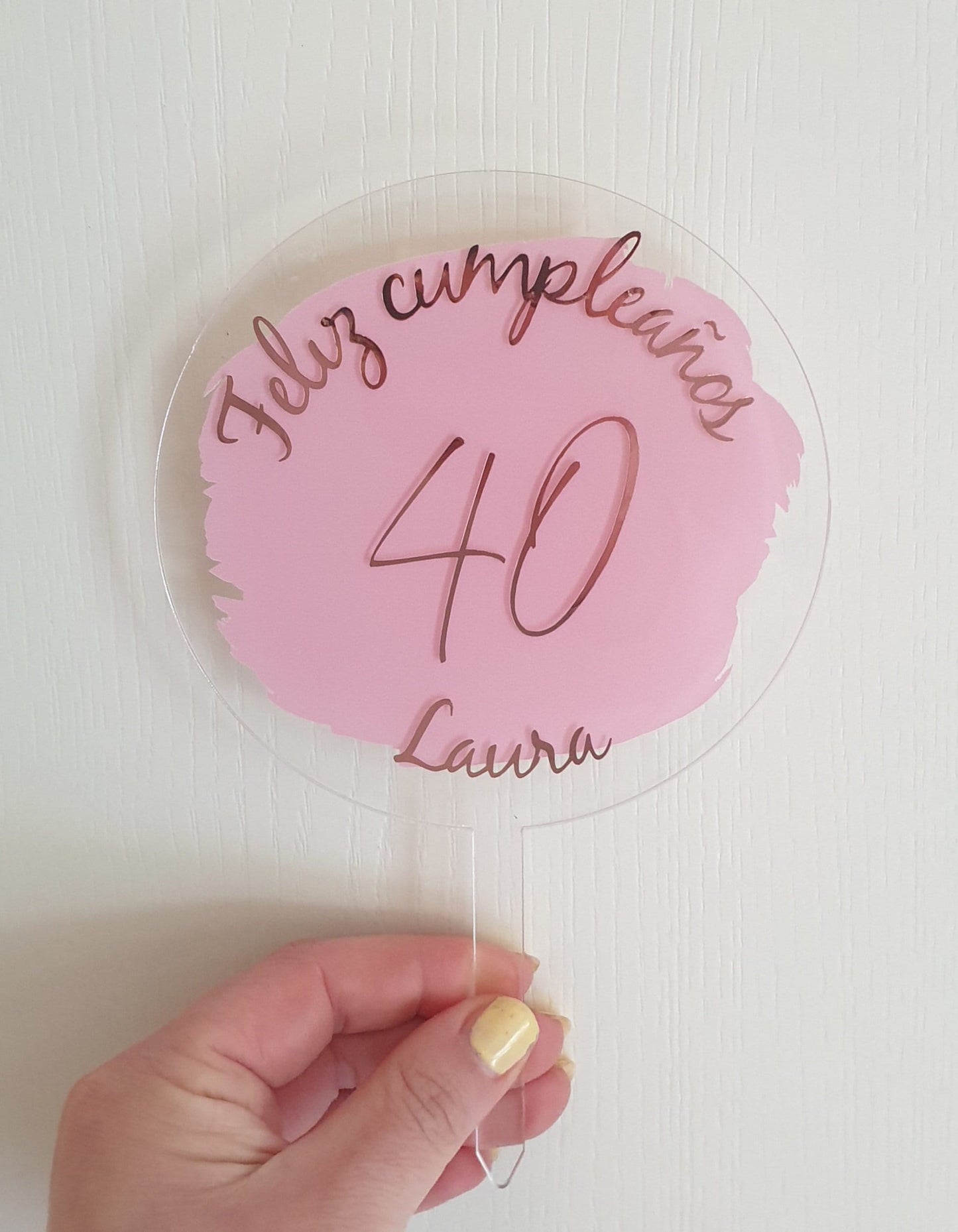 Birthday Cake Topper, Acrylic Cake Topper, Plastic Round Cake Topper, Baby Shower Prop, Cake Topper With Age, Spanish, Ireland, Irish