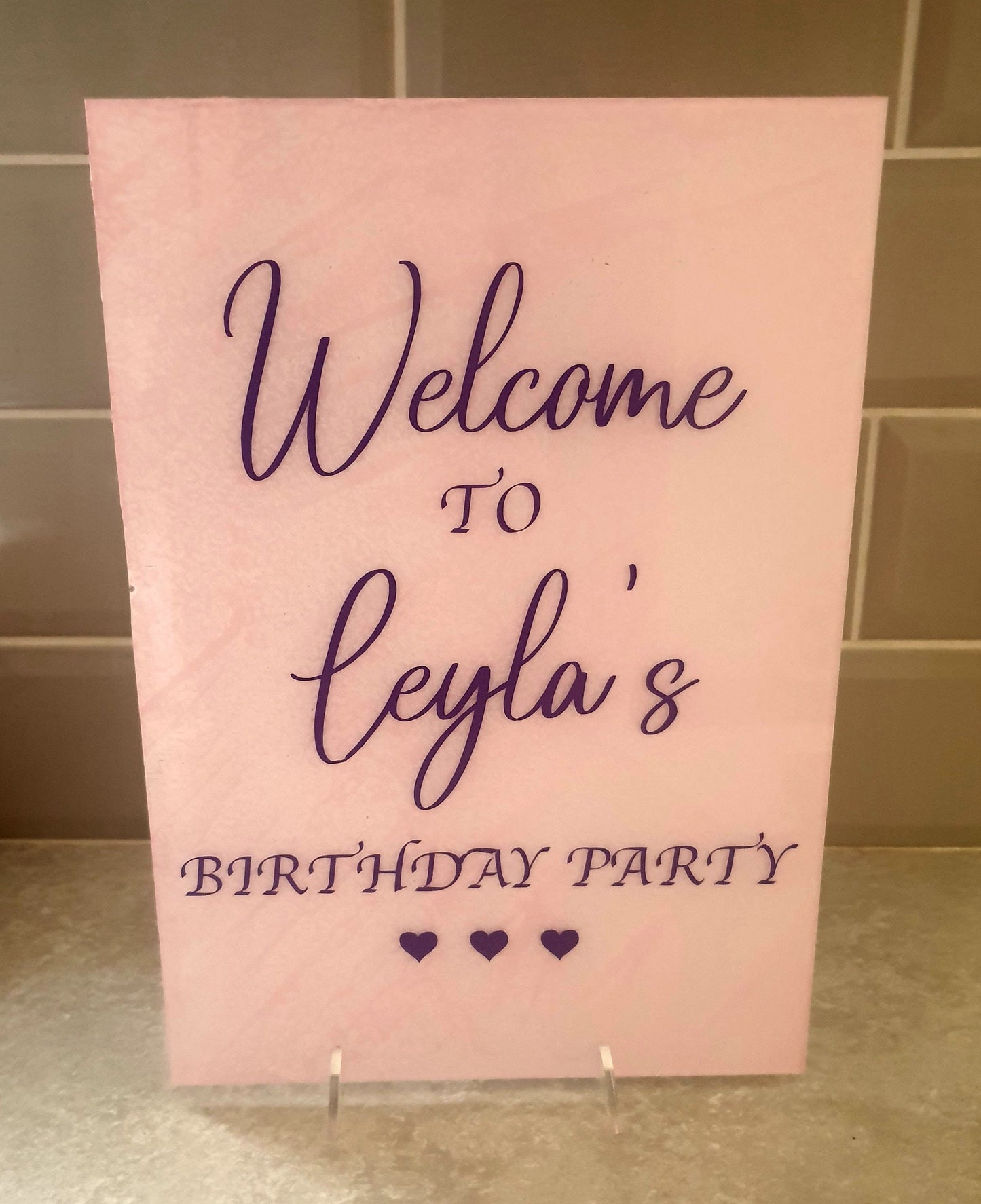 Welcome To Birthday Party Sign, A4 Acrylic Sign, Plastic Welcome Sign, Baby Shower Prop, Hen Party, Wedding, Ireland, Irish