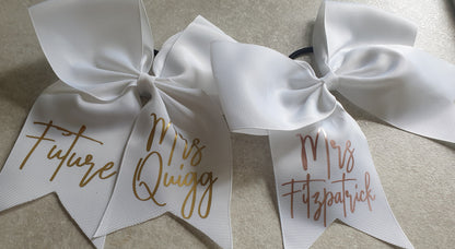 Personalised Hen Party Bow, Bride Elastic Hair Bobble, Hair Tie For Hens, Wedding Day, Mrs To Be, Custom Hair Accessory, Bridal, Ireland