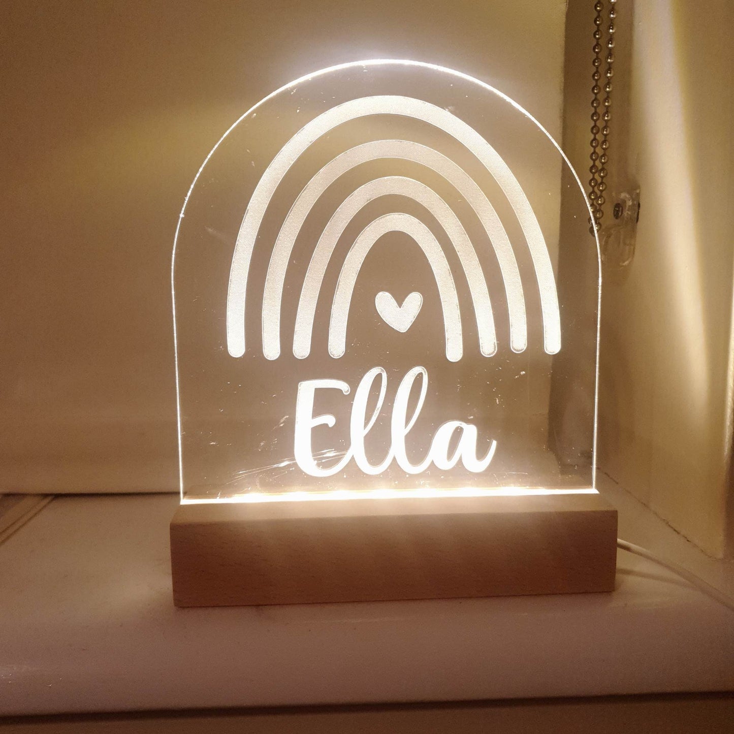 Personalised Nightlight, Custom Night Light, New Baby Gift, Baby Shower, Christening, Children's Lamp, Nursery Decor, Rainbow, Ireland,Irish