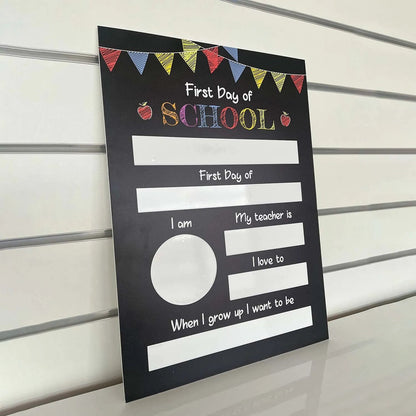 First Day Of School Board, First Day At Preschool, A3 Wipe Clean Board, Whiteboard, Reusable, Photo Prop, Back to School, Ireland, Irish
