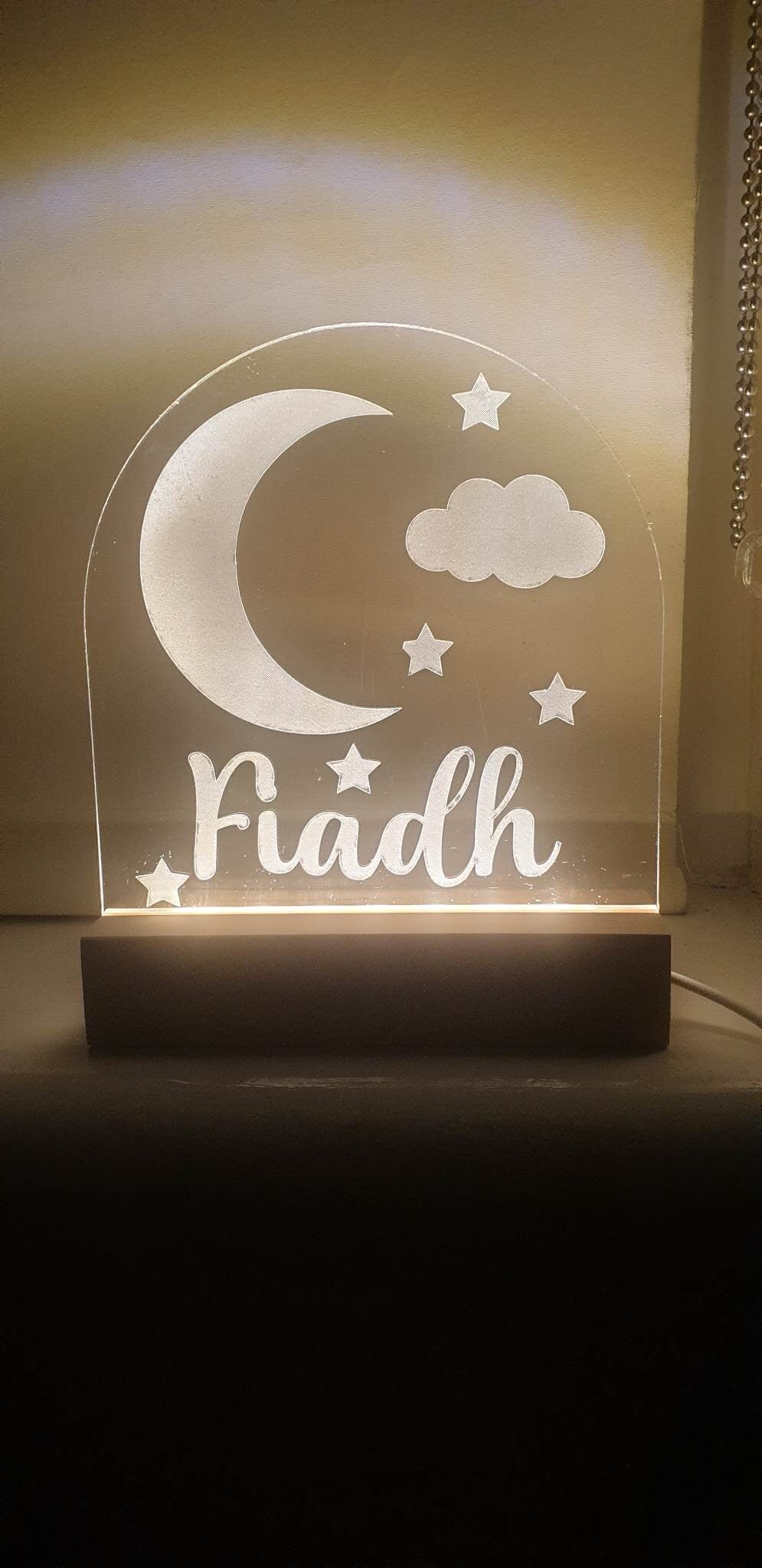 Personalised Nightlight, Custom Night Light, New Baby Gift, Baby Shower, Christening, Children's Lamp, Nursery Decor, Rainbow, Ireland,Irish