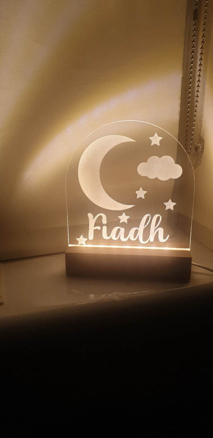 Personalised Nightlight, Custom Night Light, New Baby Gift, Baby Shower, Christening, Children's Lamp, Nursery Decor, Rainbow, Ireland,Irish