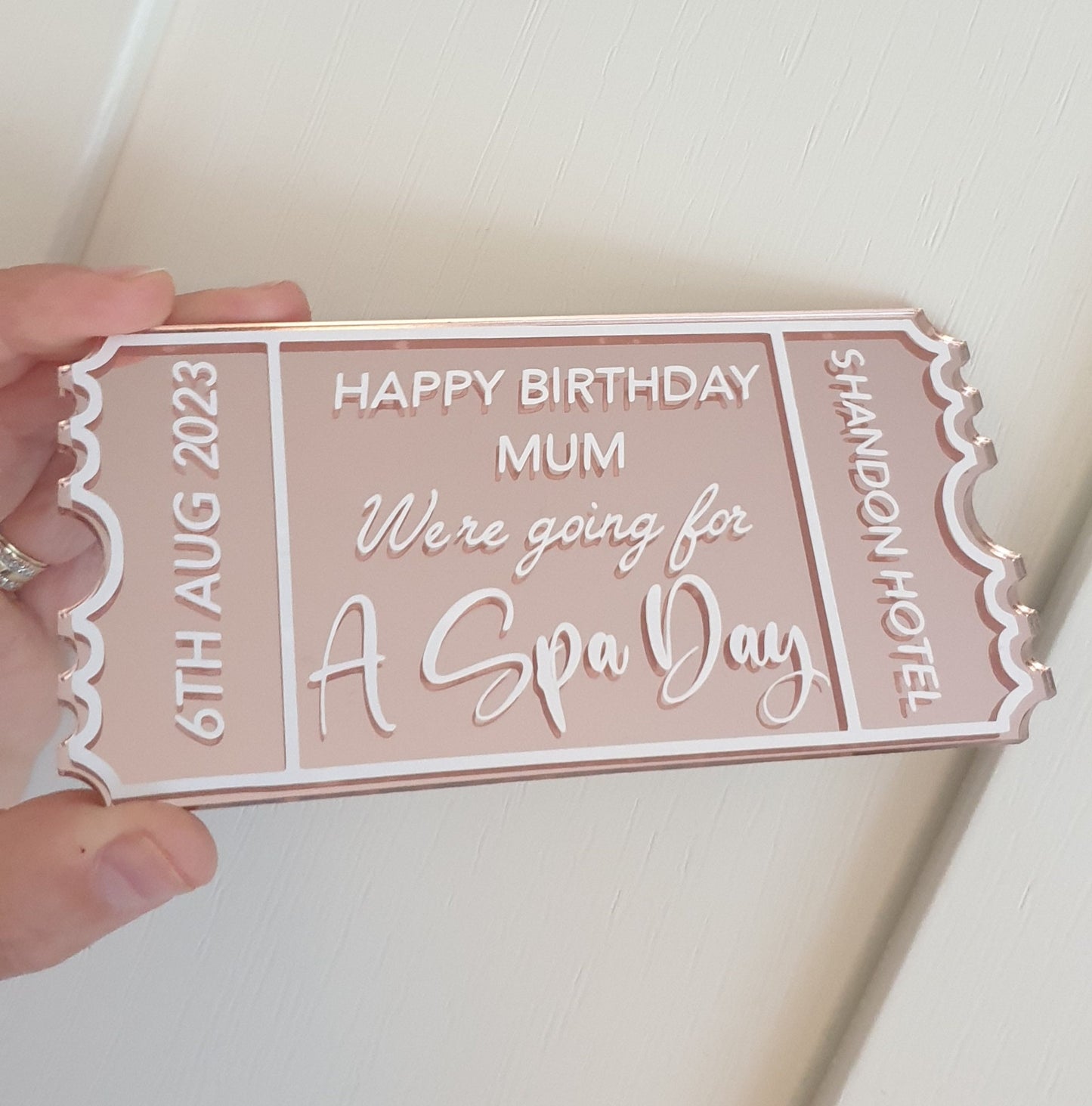 Personalised Acrylic Ticket, Custom Concert Ticket, Holiday, Spa Day Voucher, Christmas Experience Gift, Birthday, Ireland, Irish