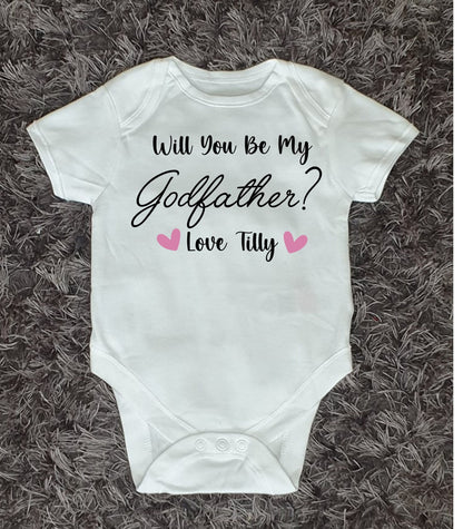 Will You Be My Godmother Baby Vest