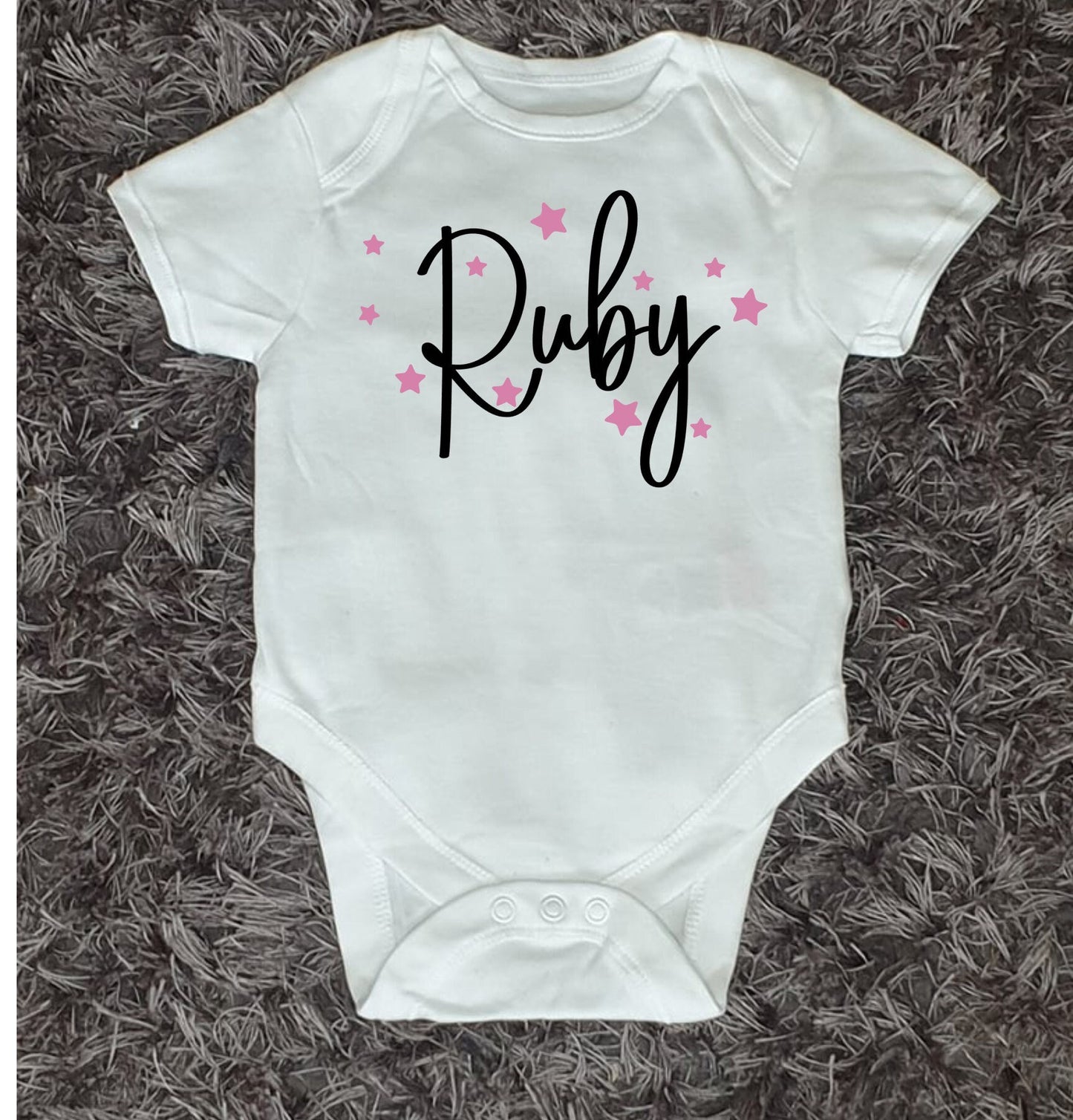 Personalised Baby Vest With Name And Stars, Custom Baby Gift