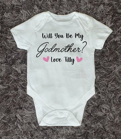 Will You Be My Godmother Baby Vest