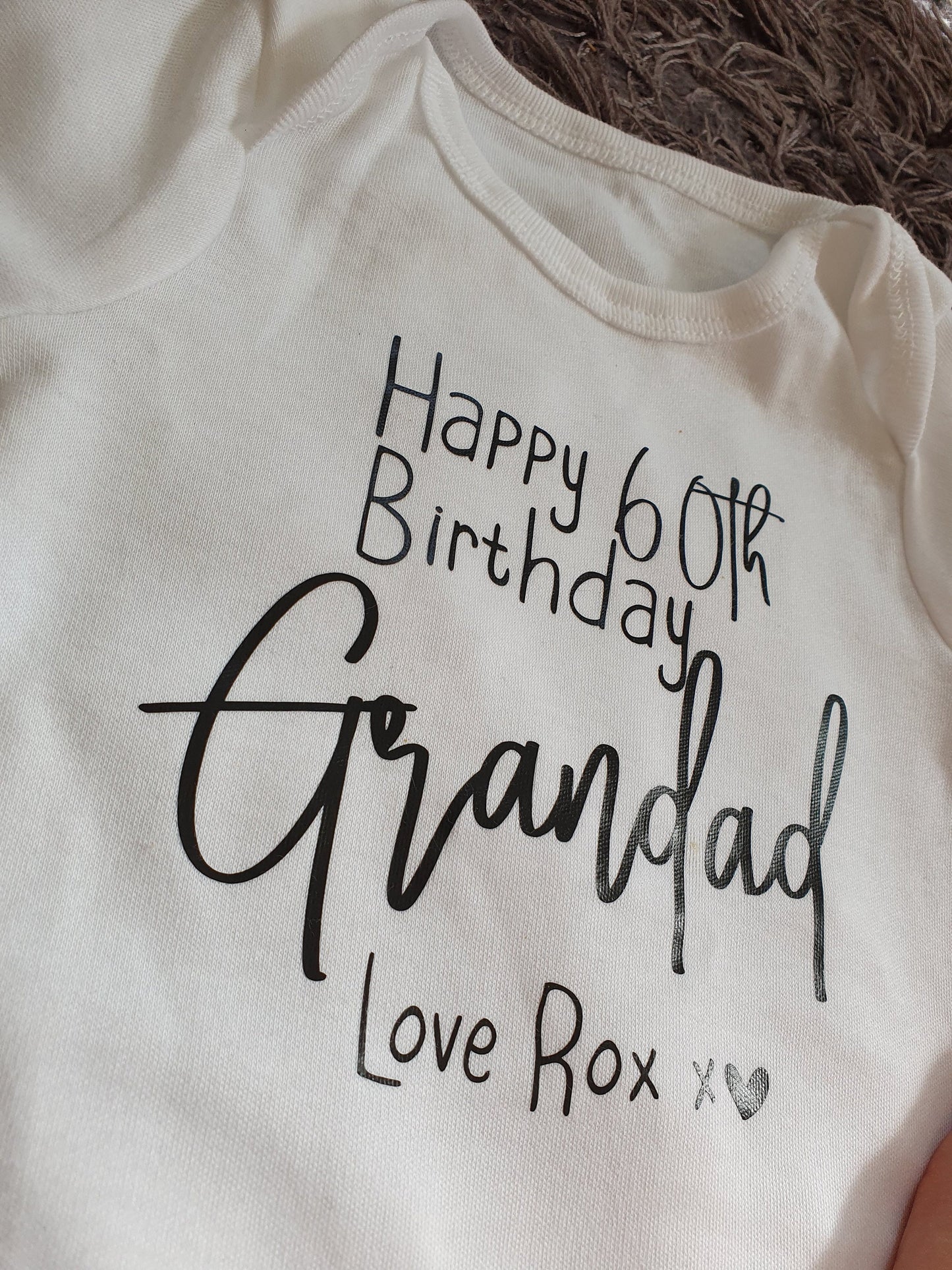 Happy Birthday Grandad Baby Vest | First Birthday As My Grandad Gift | Personalised Bodysuit | Any Text | Baby Boy | Baby Girl | Ireland