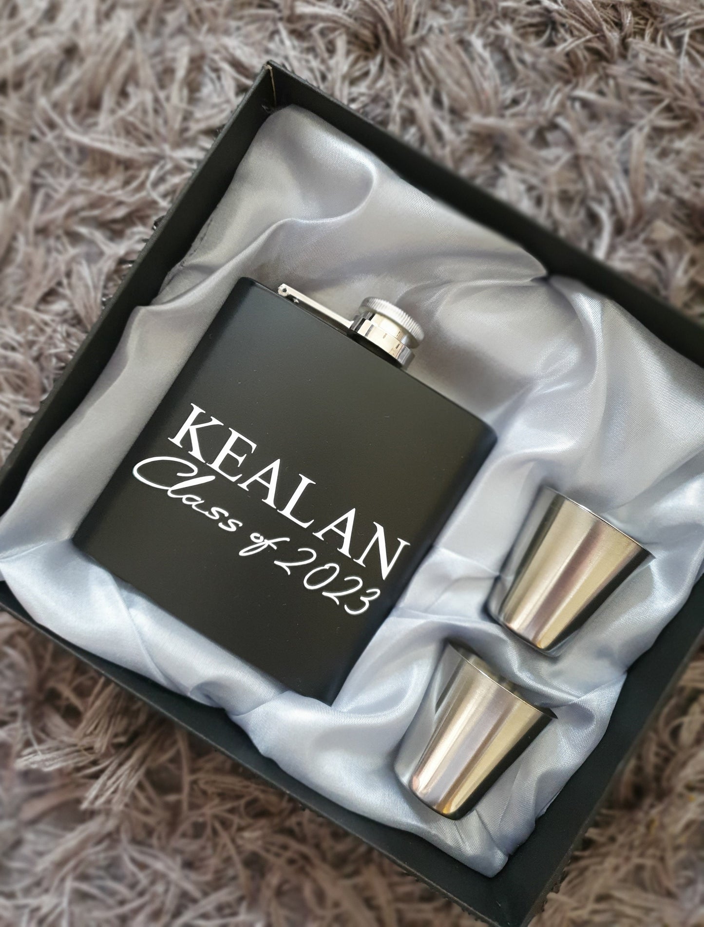 Fathers Day Gift, Personalised Hip Flask Gift Set, Custom Present For Dad, Daddy, Grandad, Name or Initials, Groomsmen, Ireland, Irish
