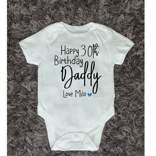 Happy Birthday Daddy Baby Vest | First Birthday As My Daddy Gift | Personalised Bodysuit | Any Text | Baby Boy | Baby Girl | Ireland