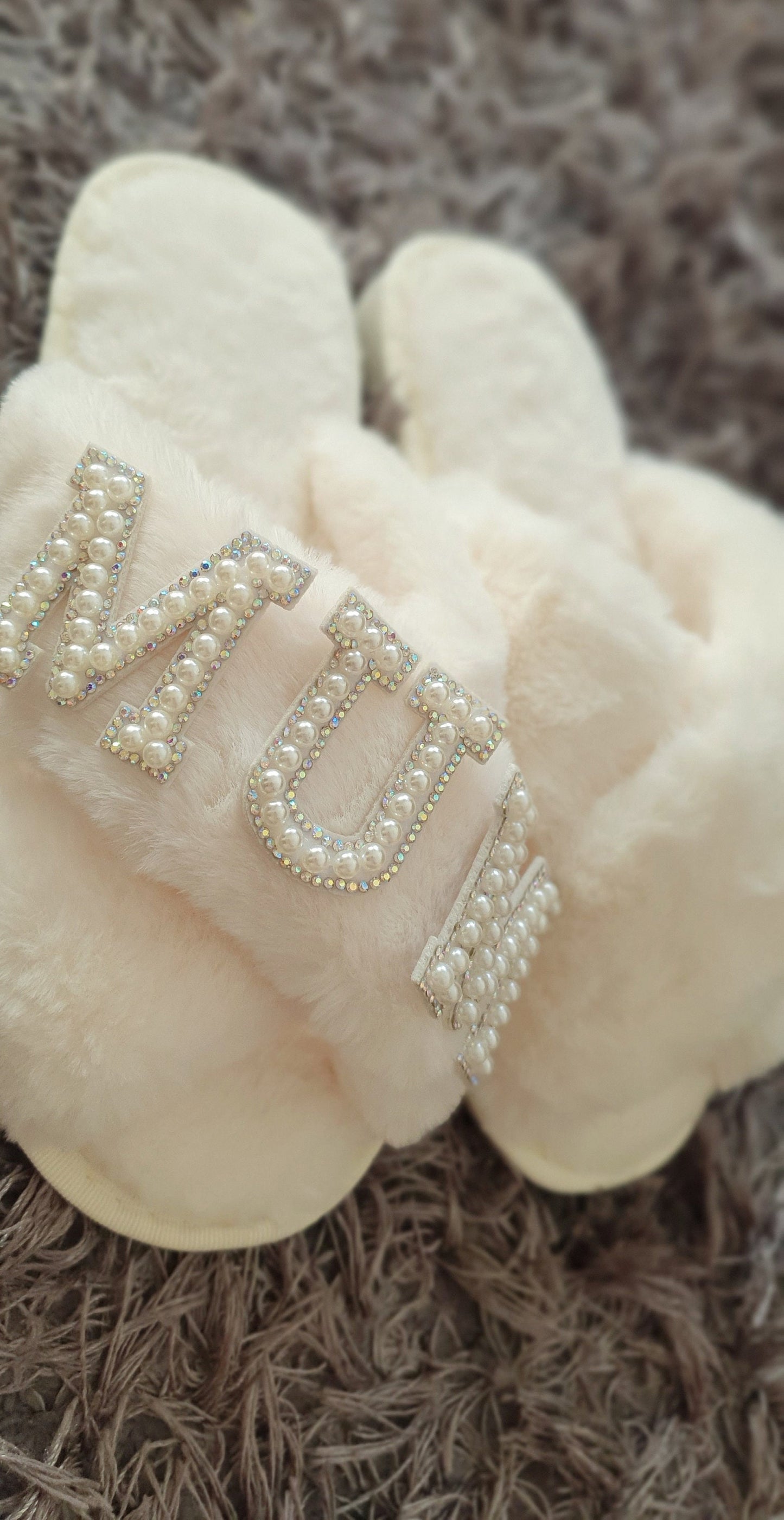 Personalised Fluffy Slippers, Crossover Slippers, Bride to Be, Gift For Hen Party, Bridesmaid Gifts, Stocking Filler, Ireland, Irish
