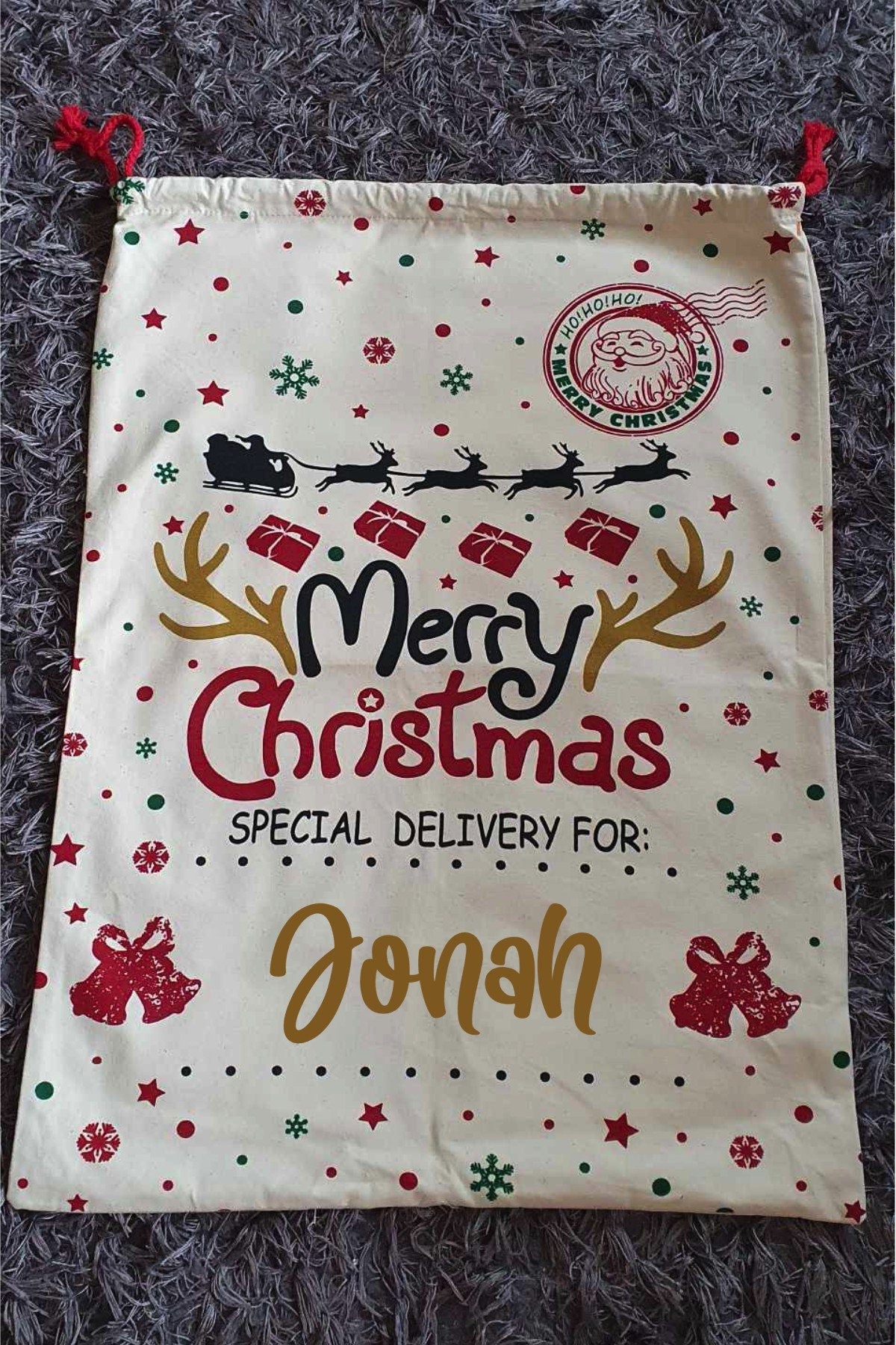 Large Personalised Santa Sack, Christmas Sack, Custom Xmas Bag, First Christmas Tradition, Santa's Delivery, Xmas Eve, Ireland, Irish