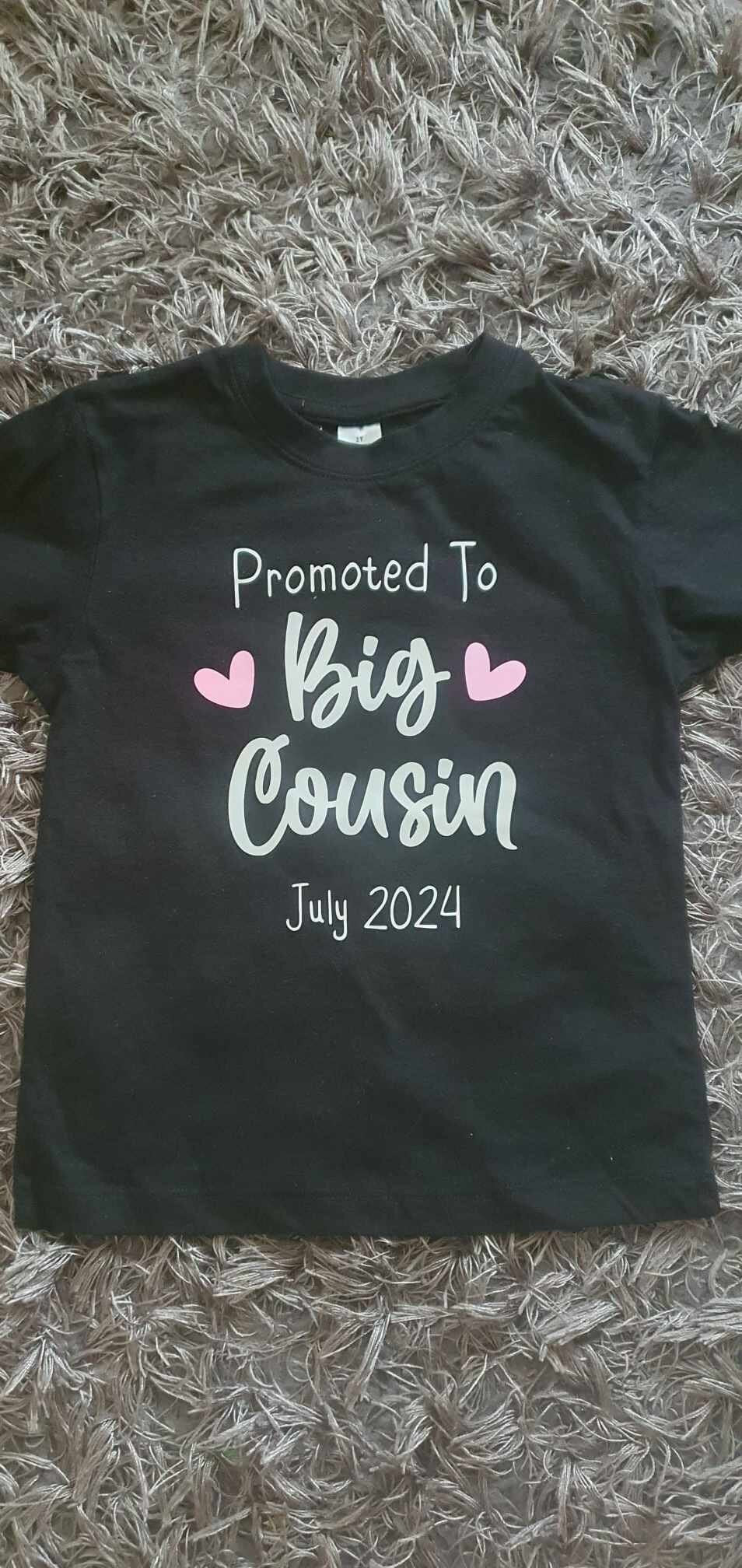 Promoted To Big Cousin T-shirt | Personalised Kids Tee | Pregnancy Announcement | Sibling Gift | Any Text  | Ireland | Irish
