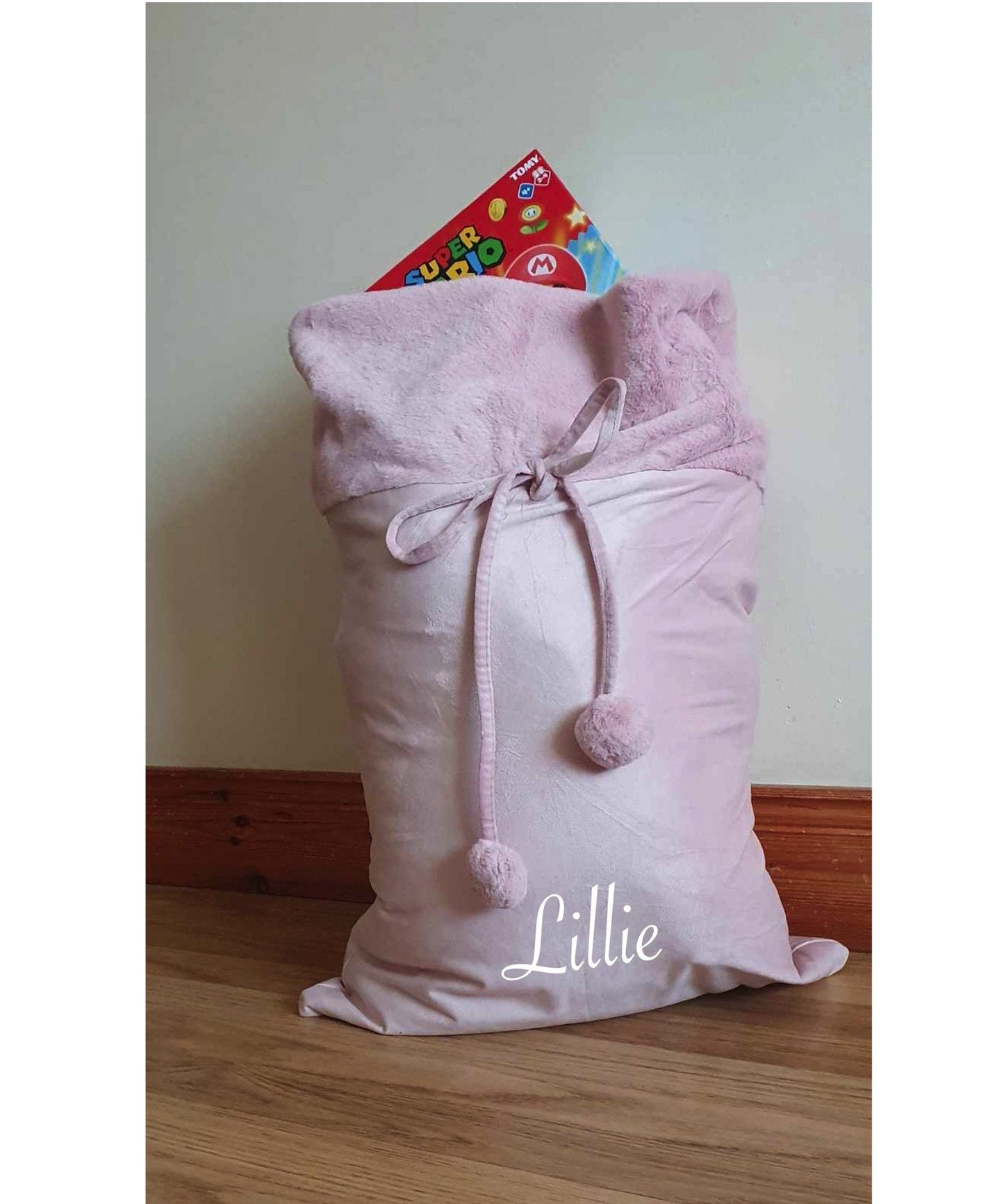 Luxury Pink Velvet Santa Sack, Christmas Sack, Custom Xmas Bag, First Christmas Tradition, Santa's Delivery, Girls, Xmas Eve, Ireland, Irish