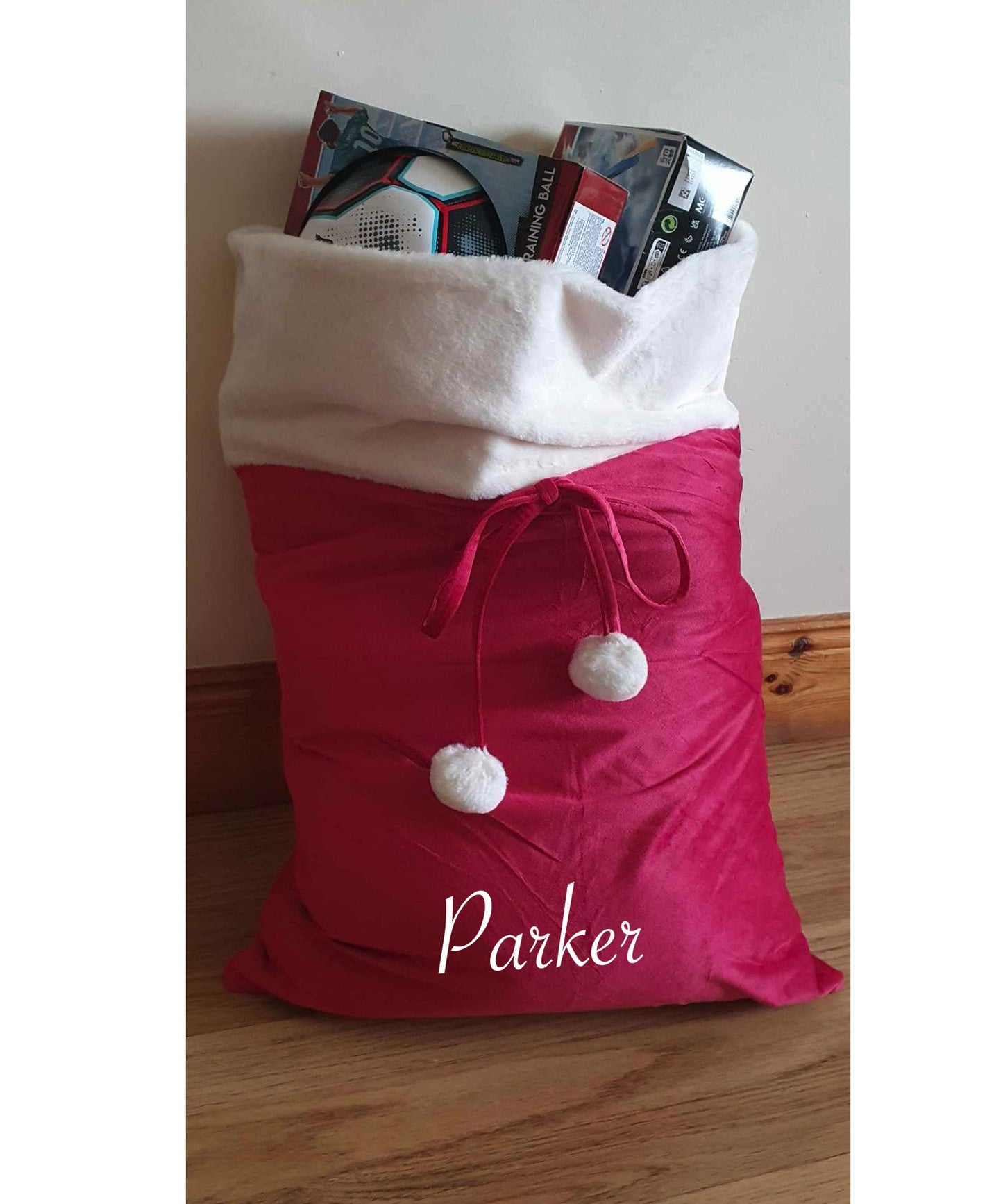 Luxury Red Velvet Santa Sack, Christmas Sack, Custom Xmas Bag, First Christmas Tradition, Santa's Delivery, Girls, Xmas Eve, Ireland, Irish