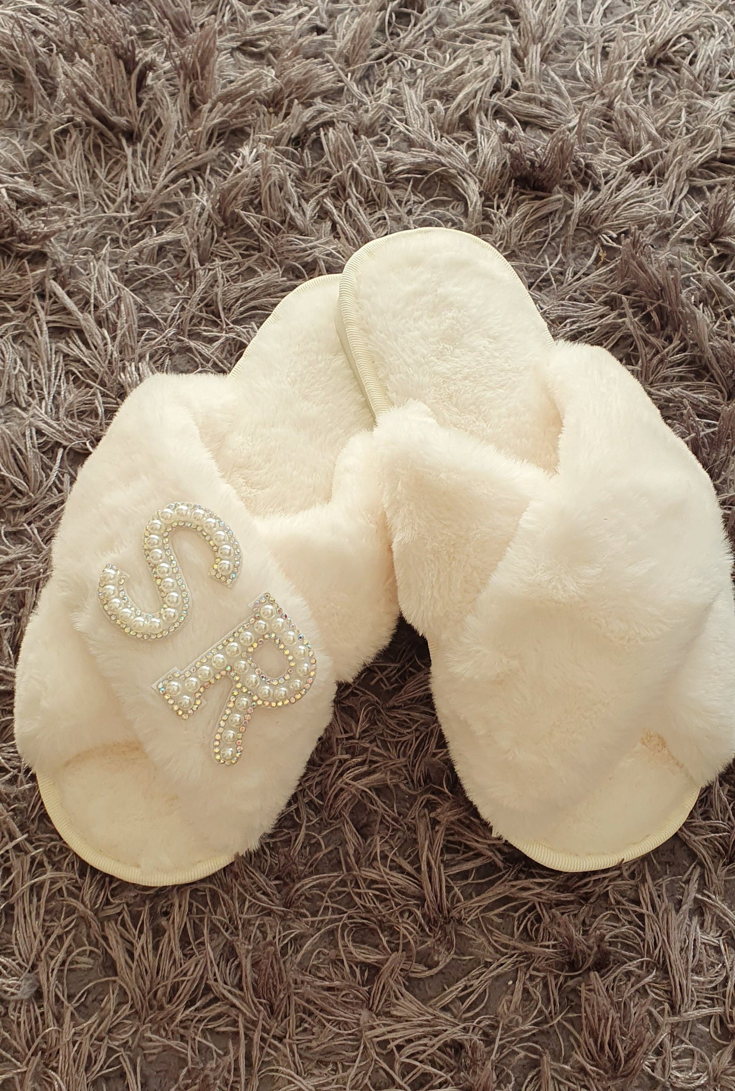 Personalised Fluffy Slippers, Crossover Slippers, Bride to Be, Gift For Mum, Womens Christmas Gifts, Stocking Filler, Ireland, Irish