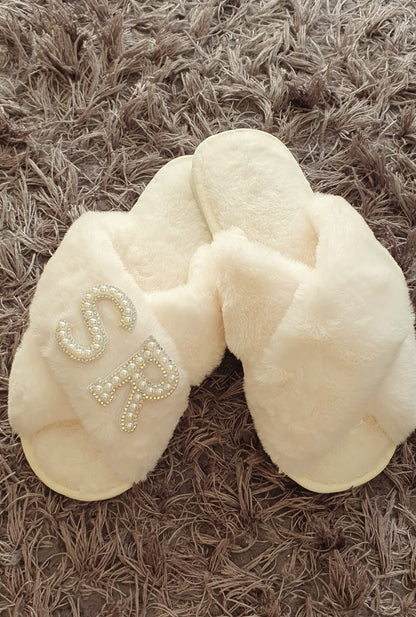 Personalised Fluffy Slippers, Crossover Slippers, Bride to Be, Gift For Mum, Womens Christmas Gifts, Stocking Filler, Ireland, Irish