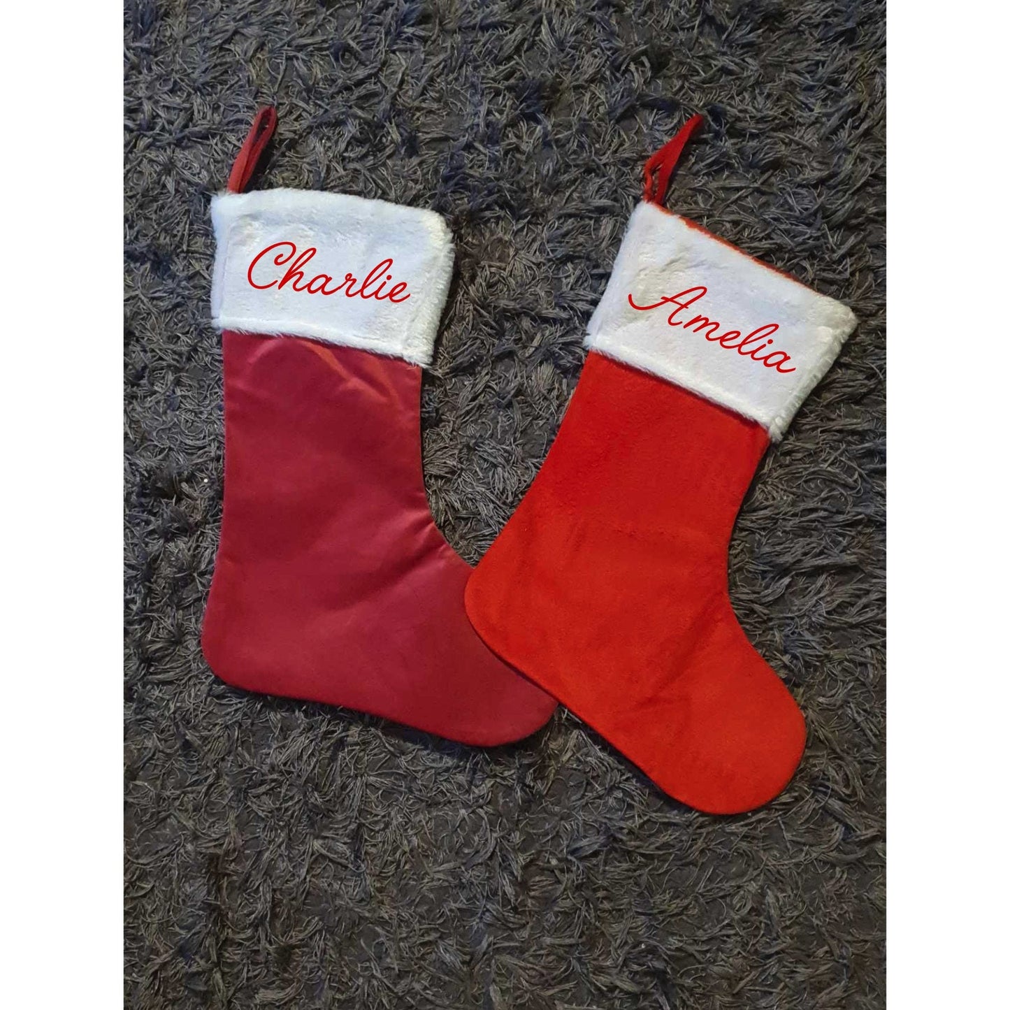 Personalised Christmas Stocking, Red Velvet Stocking, Christmas Stocking With Name, Custom, Matching Family Tradition, Ireland, Irish