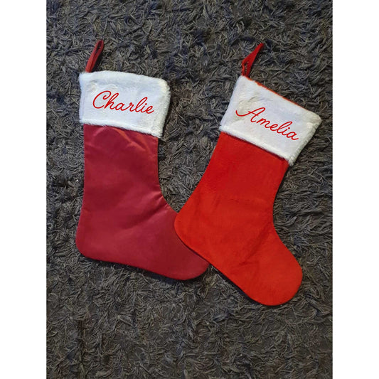 Personalised Christmas Stocking, Red Velvet Stocking, Christmas Stocking With Name, Custom, Matching Family Tradition, Ireland, Irish