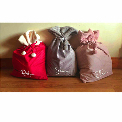 Luxury Red Velvet Santa Sack, Christmas Sack, Custom Xmas Bag, First Christmas Tradition, Santa's Delivery, Girls, Xmas Eve, Ireland, Irish