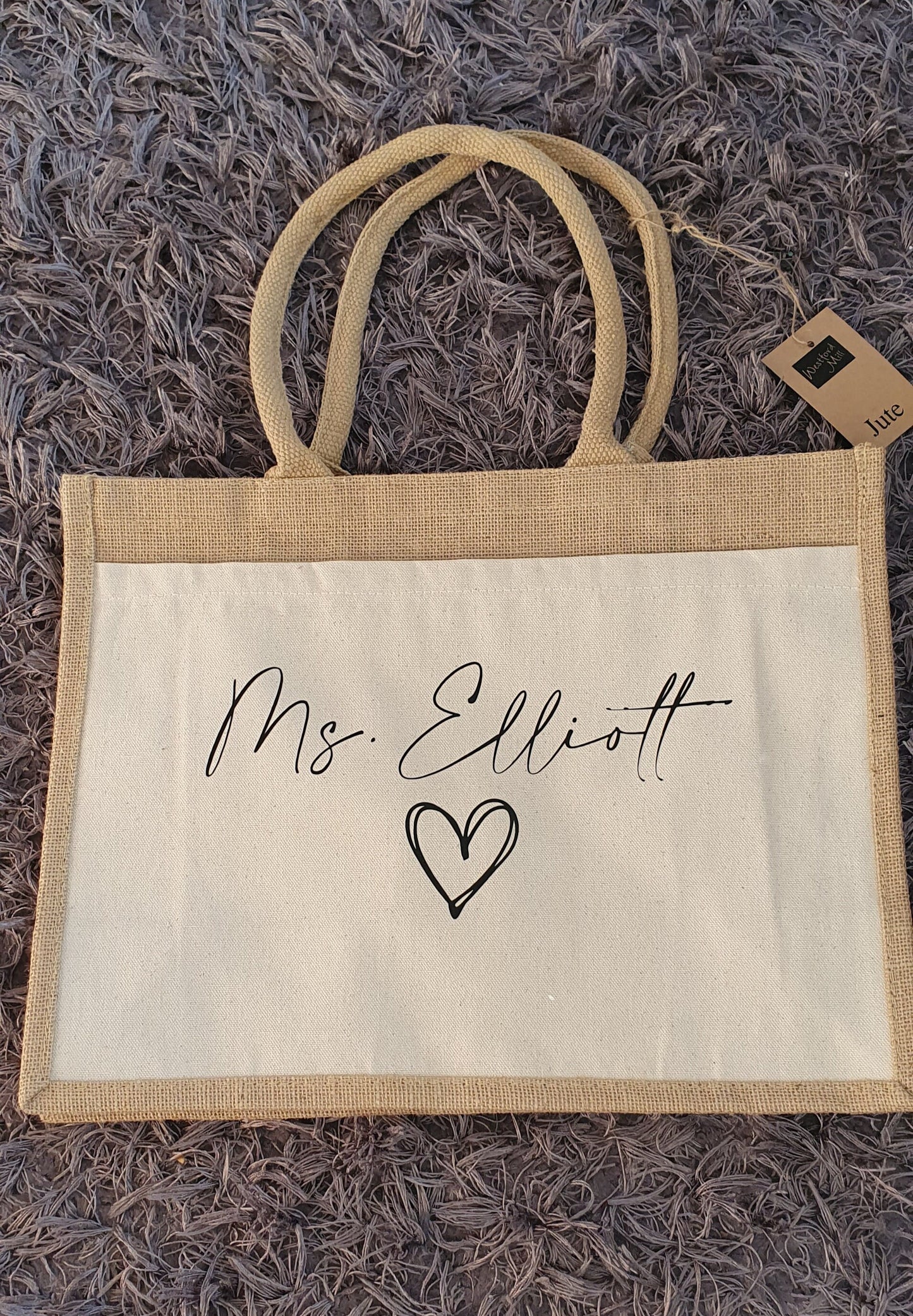 Personalised Tote Bag, Jute Bag With Name, Pocket Bag, Teacher Bag, Beach Bag, Hen Party Bag, Gift for Bridesmaid, Custom, Ireland, Irish