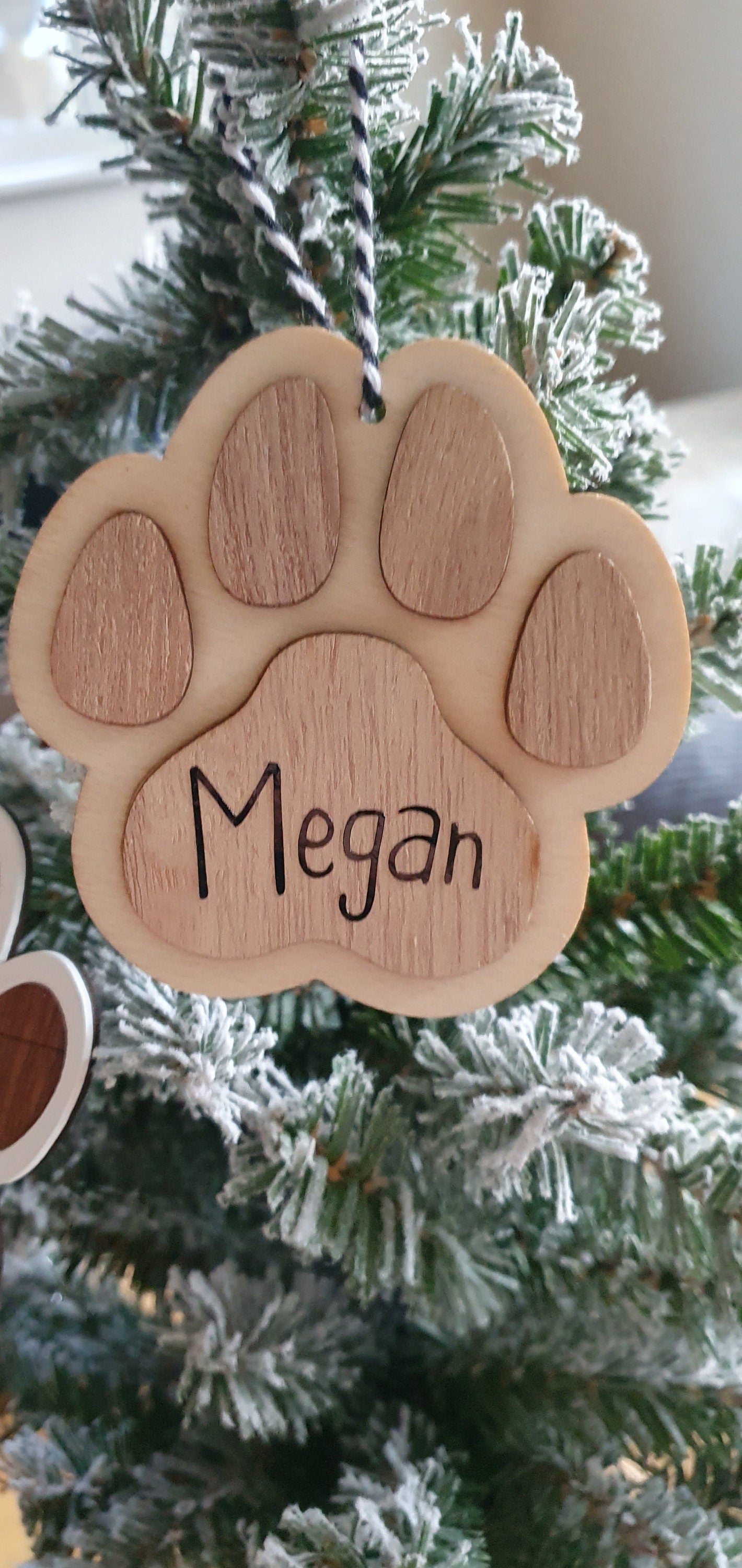Personalised Dog Christmas Tree Bauble Ornament, Paw Print, Keepsake Gift, Flat Bauble, Pet Gift, Dog Lover, Ireland, Irish