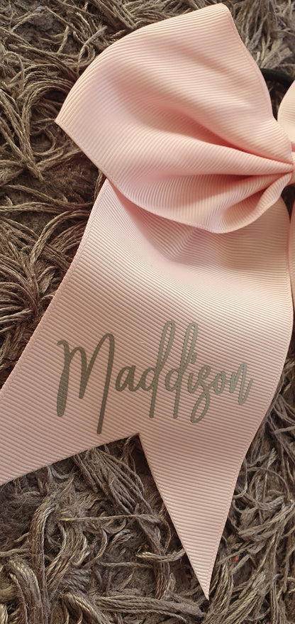 Personalised Girls Hair, Cheer Bow, Elastic Hair Bobble, Hair Tie For Girls, 7 Inch Bow, Name Initial, Custom Hair Accessory, Irish, Ireland