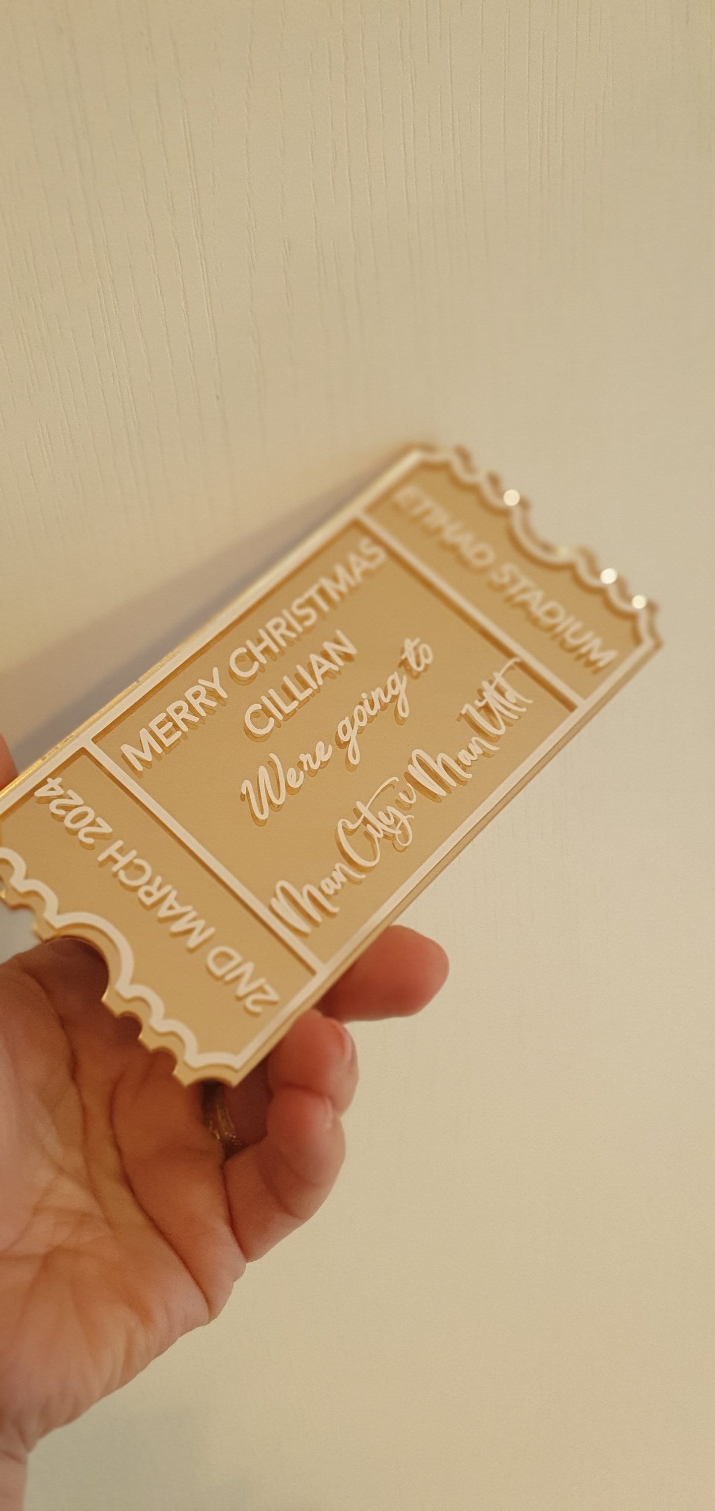 Personalised Acrylic Ticket, Custom Concert Ticket, Holiday, Spa Day Voucher, Mothers Day Gift Experience, Birthday, Ireland, Irish