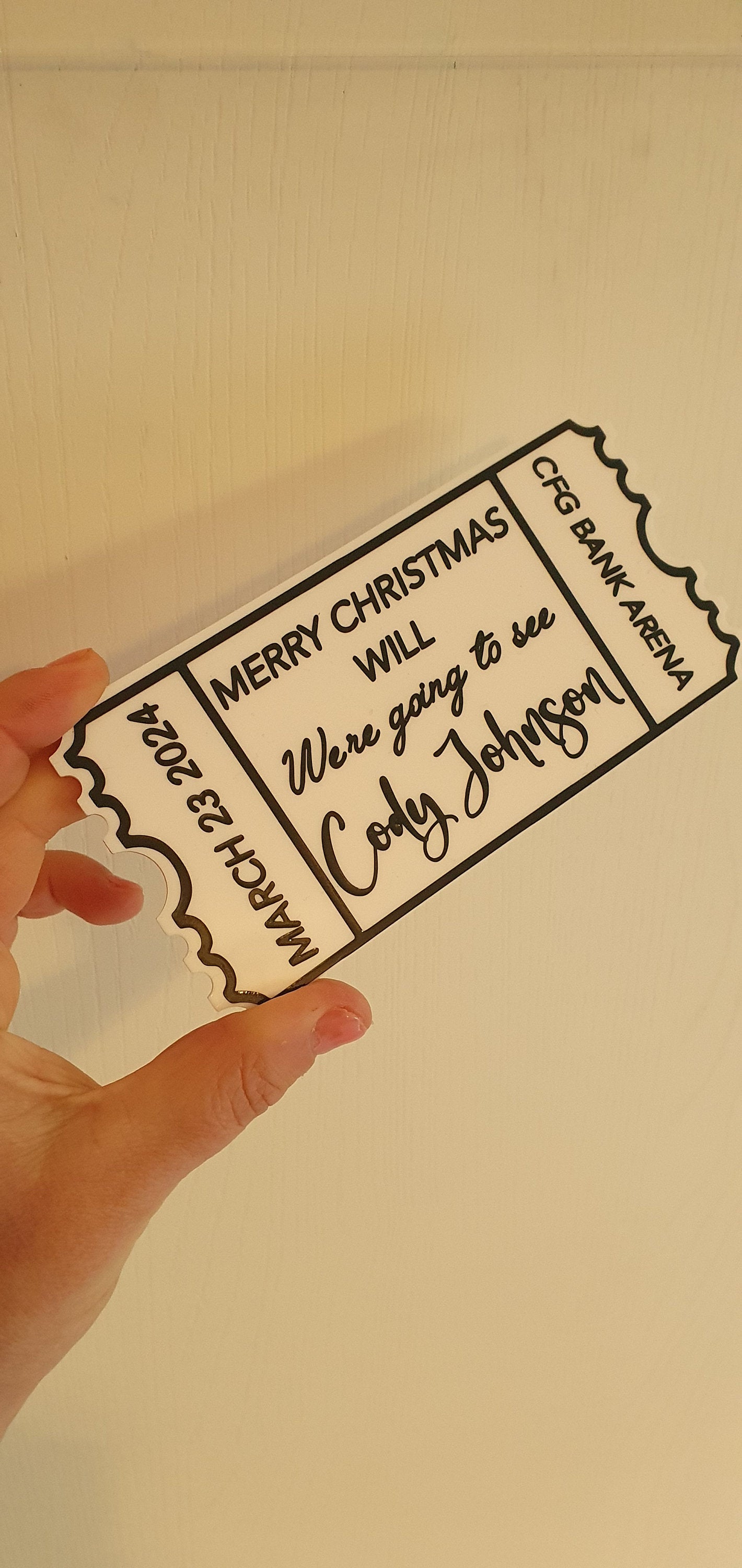 Personalised Acrylic Ticket, Custom Concert Ticket, Holiday, Spa Day Voucher, Mothers Day Gift Experience, Birthday, Ireland, Irish