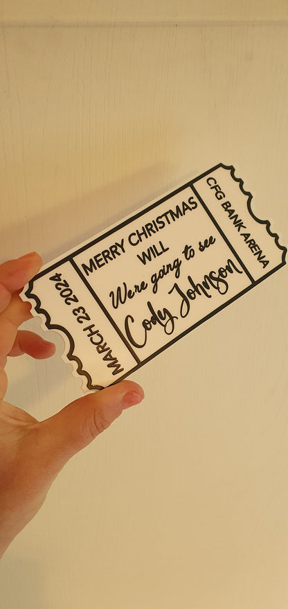 Personalised Acrylic Ticket, Custom Concert Ticket, Holiday, Spa Day Voucher, Mothers Day Gift Experience, Birthday, Ireland, Irish
