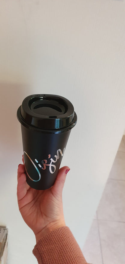 Personalised Hot Cup, Reusable Coffee Cup, Takeaway Tea Coffee Cup, Travel Cup With Lid, Custom Name, Christmas Gift For Men, Ireland, Irish