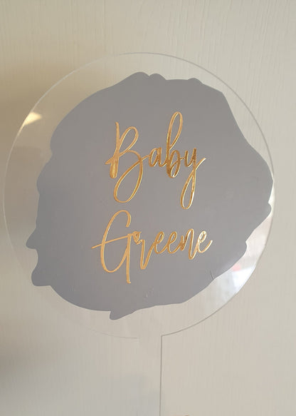 Birthday Cake Topper, Acrylic Cake Topper, Plastic Round Cake Topper, Baby Shower Prop, Cake Topper With Age, Spanish, Ireland, Irish