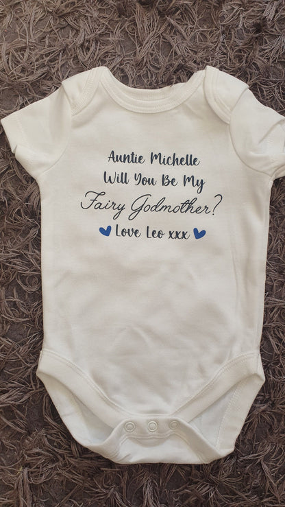 Will You Be My Fairy Godmother Baby Vest
