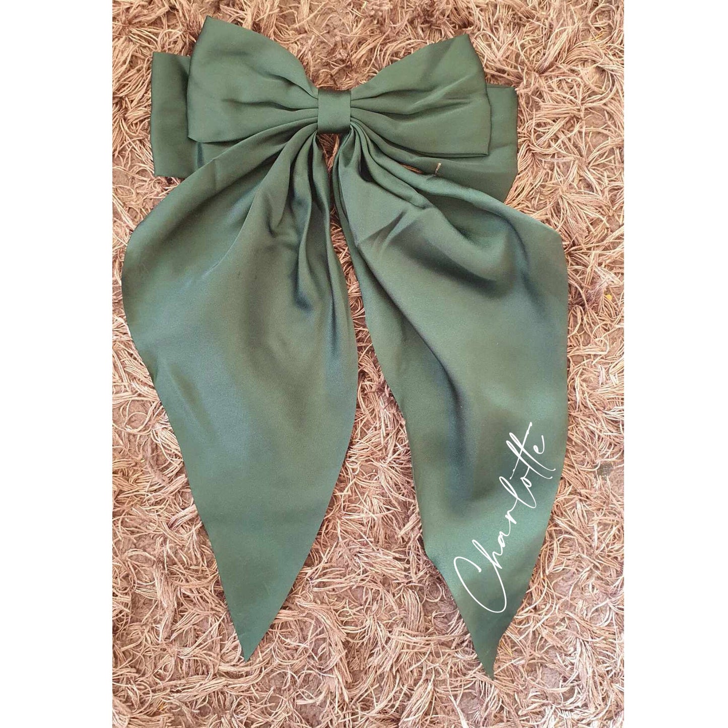 Personalised St Patricks Day Satin Hair Bow, Green Clip Hair Bow, Custom Hair Accessory, Irish, Paddy's Day, Ireland